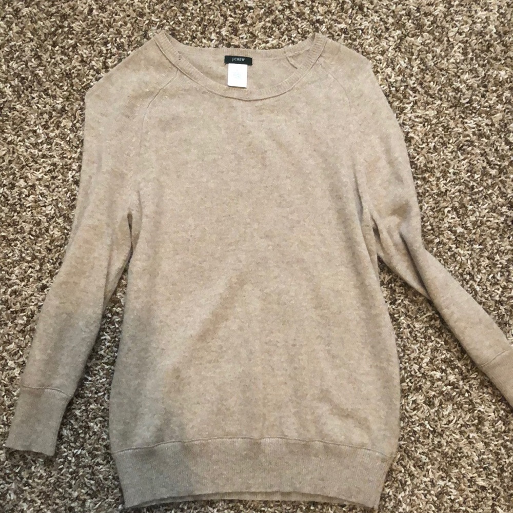 Tan J. Crew wool and cashmere sweater